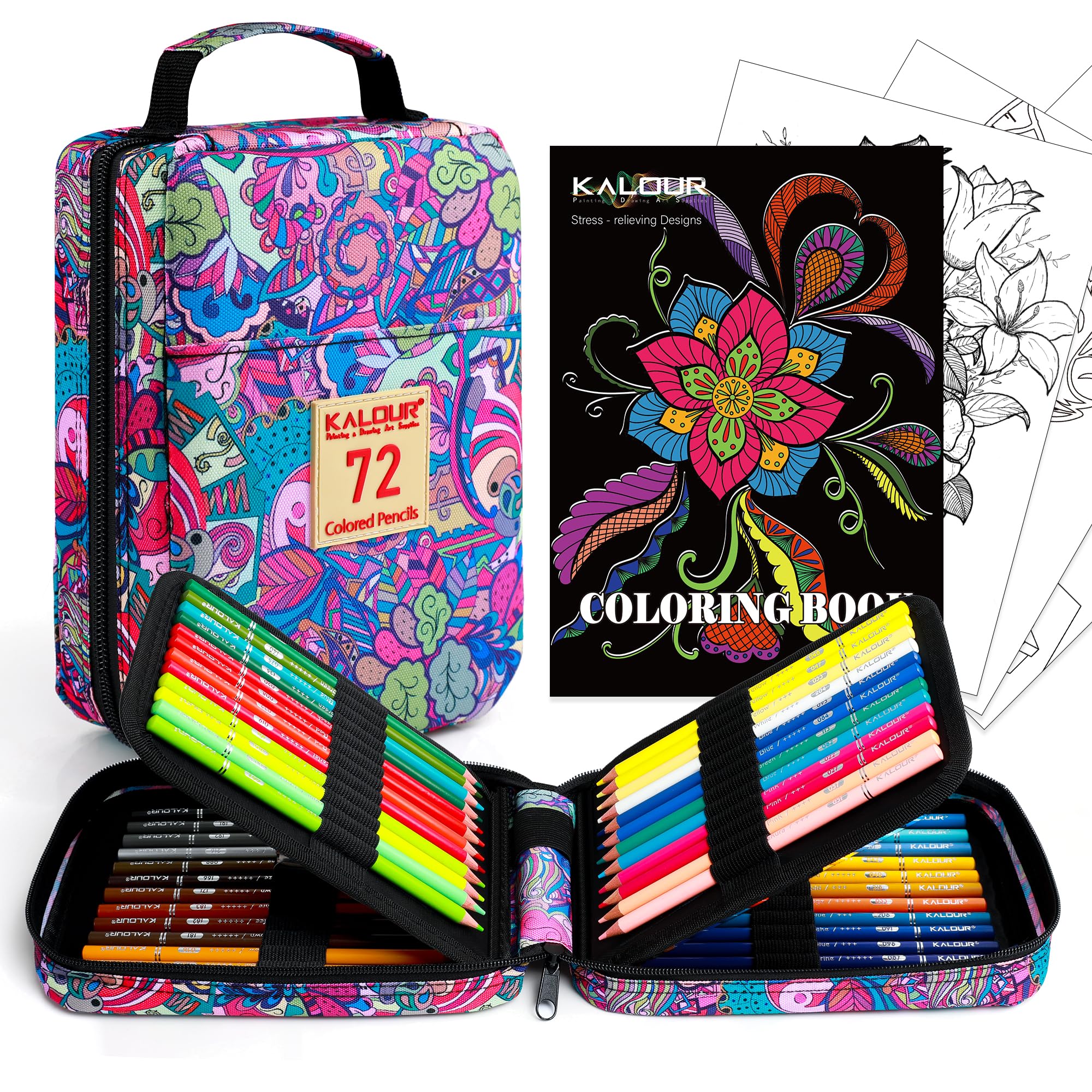 Amazon.com: KALOUR 72 Colored Pencils for Adult Coloring Book,With